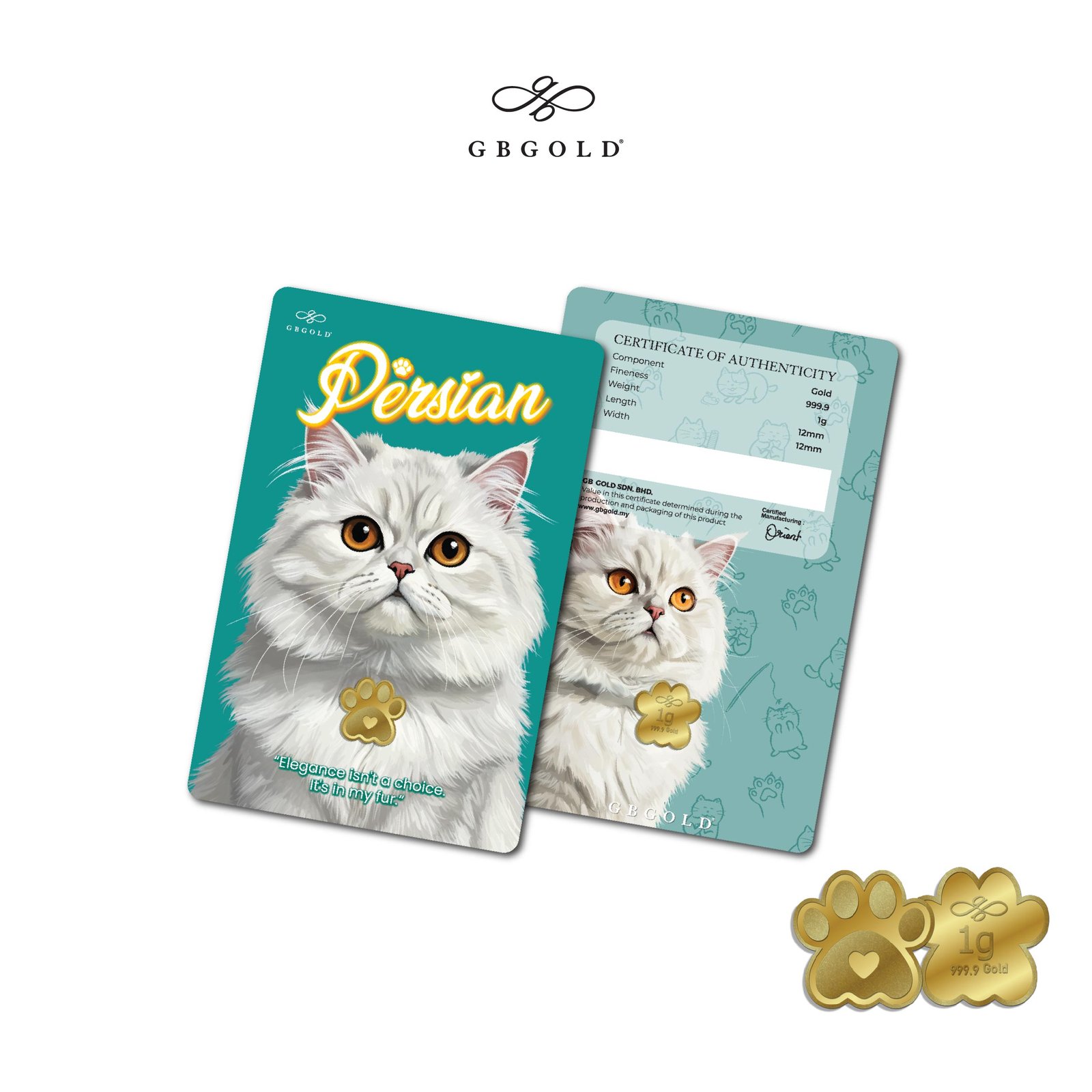 Persian Cat 1g Gold Bar - Image 4